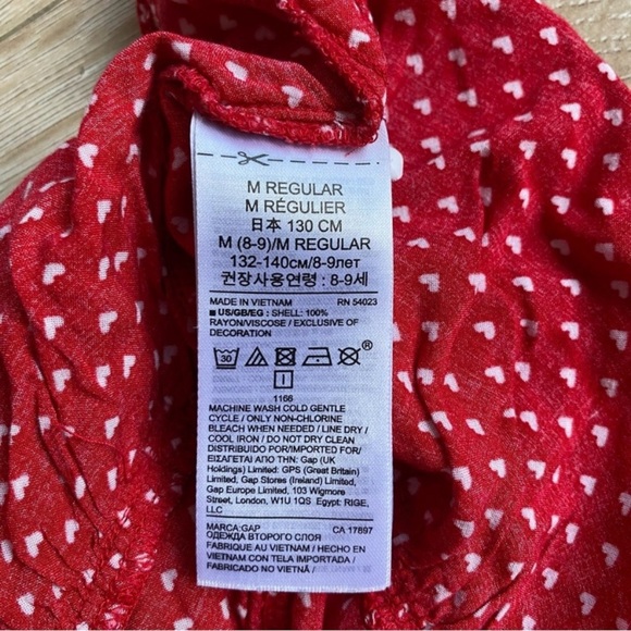 Gap dress size 8 tiered ruffle rayon summer dress mini ditsy hearts - Picture 9 of 9